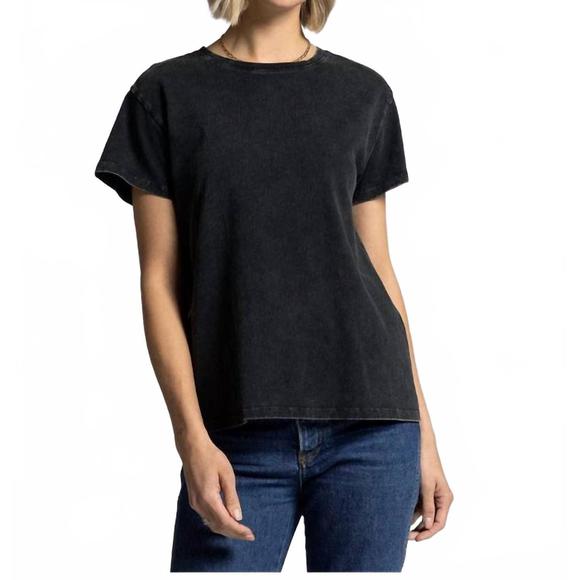 NEW THREAD & SUPPLY asher crewneck tee in black - Picture 1 of 3
